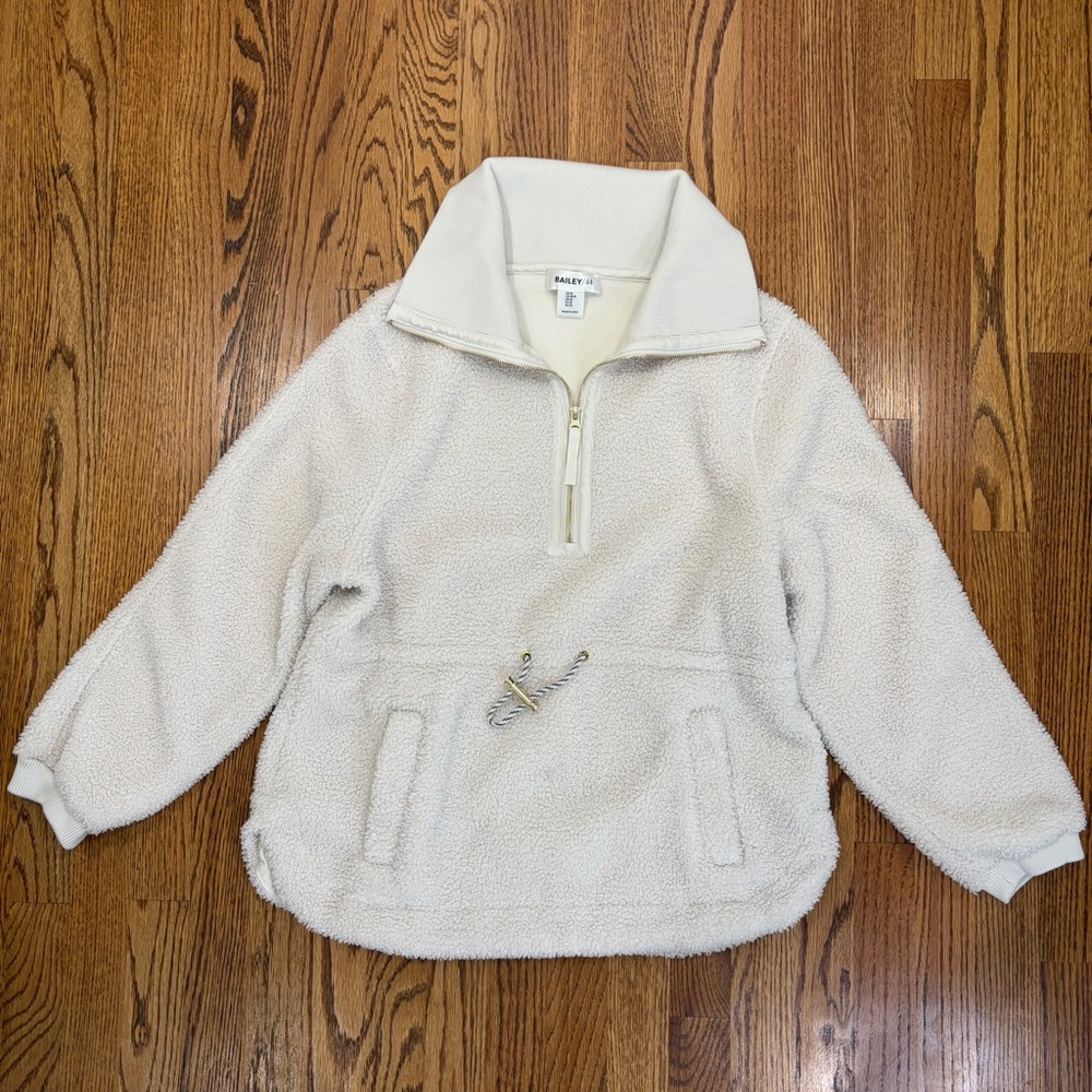 Bailey 44 White Sherpa Sweatshirt Jacket (M)